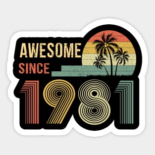 41 Year Old Awesome Since 1981 Gifts 41th Birthday Gift Sticker